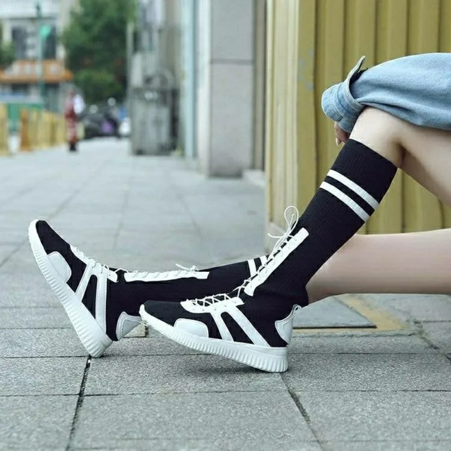 바이스타 여자 봄여름 니트 스판 롱부츠 3colors