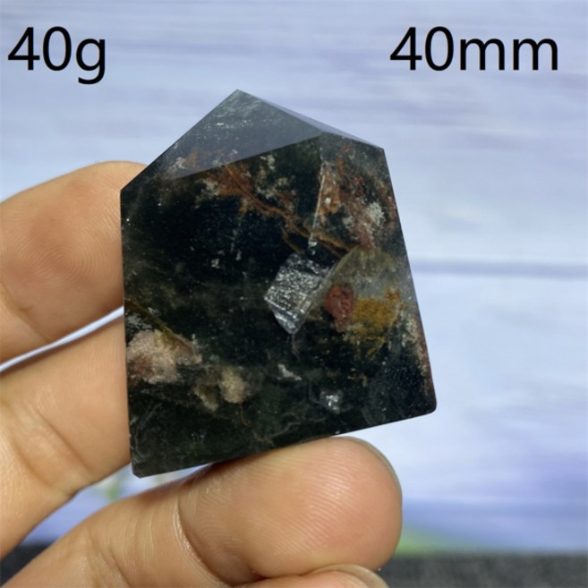 고스트 팬텀 크리스탈 석영 천연 보석 표본 육각 프리즘 타워 오벨리스크 영적 명상 영기 선물 스톤 홈 데코, [23] D23   43g