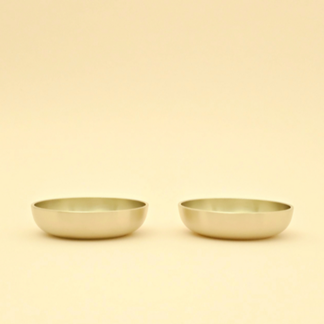 [유기담] 방짜유기 종지 (중) 세트, 2개