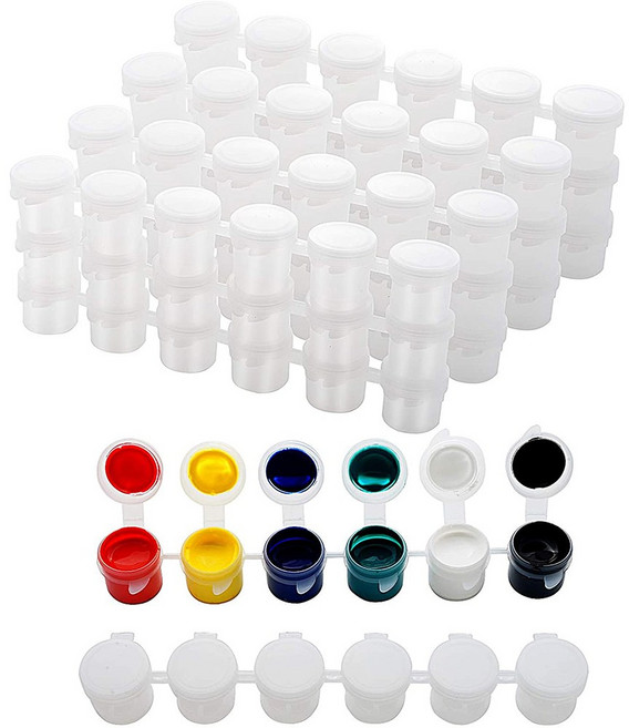 30 스트립 빈 페인트 스트립 페인트 컵 냄비 저장 용기 그림 예술 공예품 공급 (5ml / 30pc), 하나, 보여진 바와 같이