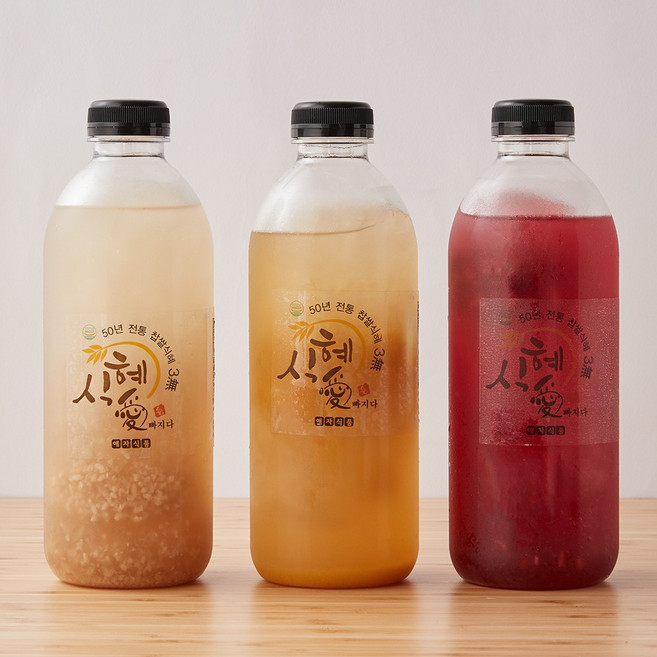 국내산 전통방식 시원달달 식혜 1L x 4병(찹쌀전통식혜2병+단호박1병+비트1병), 비트식혜4병