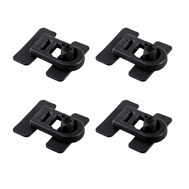 여닫이문 서랍 안전 잠금장치 회전형 2p, 2개, 블랙