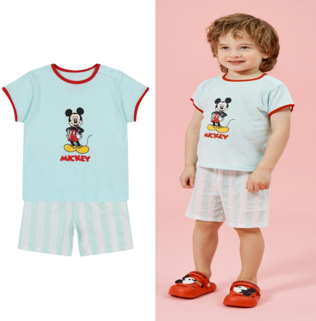 아가방 유아 키즈 여름 이월 디즈니 잠옷 미키포인트파자마
