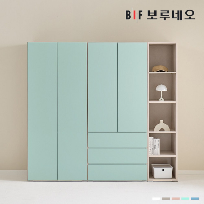 보루네오 비컴 2000 Q세트 장롱 장농 이불장 안방 작은방 원룸 6자 7자, 민트 BC084