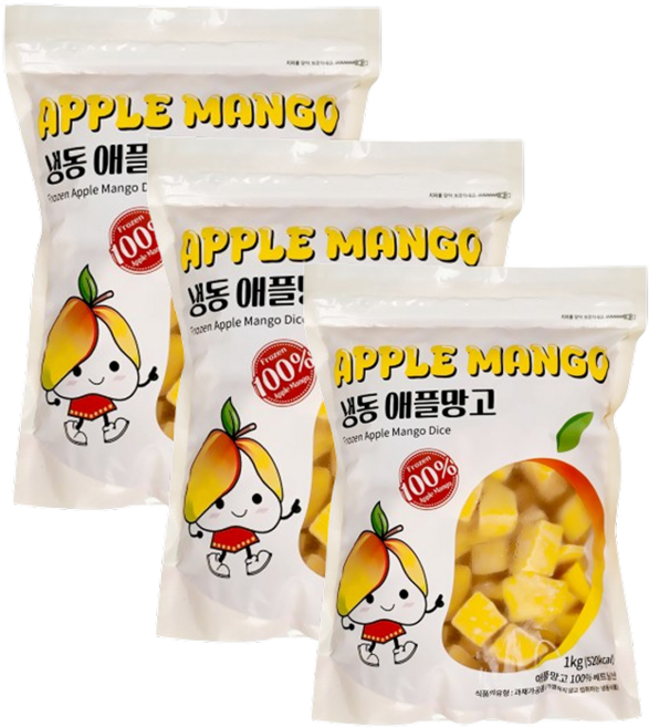 메들리 냉동애플망고 다이스(베트남산/직수입/IQF), 3개, 1kg