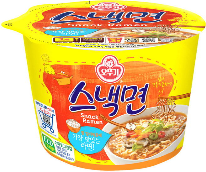 오뚜기 스낵면 컵라면 90g, 20개