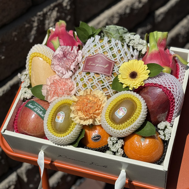 명절 혼합 고당도 과일선물세트 프리미엄 꽃 과일 선물, 1개, 2. 플라워 꽃과일 선물세트 D