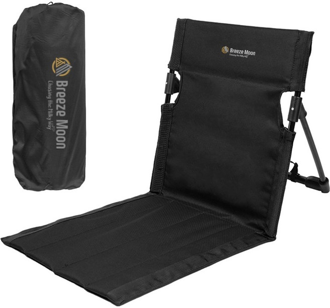브리즈문 듀랄루민 캠핑 휴대용 그라운드 체어 좌식 의자 2세대, 모던 블랙, 1개