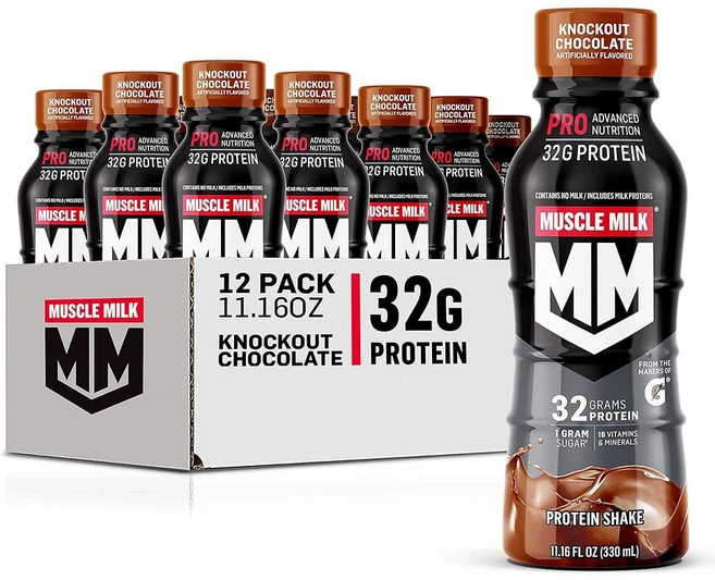 머슬밀크 프로틴쉐이크 330ml 12개입 1팩 초콜릿 Muscle Milk Pro Advanced Nutrition Protein Shake Knockout Chocolate, 1개 - 쿠팡