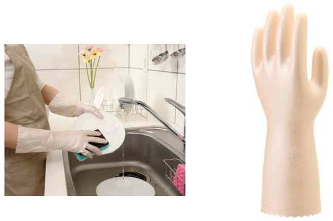 기모 고무장갑 일본 쇼와 미끄럼방지 설거지 장갑, 2개, 중(M), 핑크