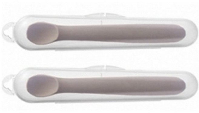 락앤락 유아용 리틀럽 이유식 실리콘 스푼, 브라운, 2개