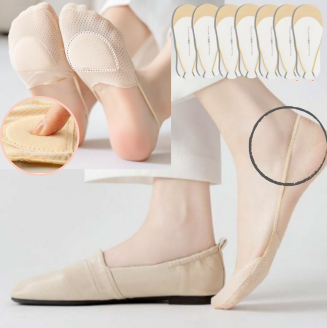 앨오앤지 절대 벗겨지지 않는 쿠션 패드 하프삭스 벌집문양 끈 덧신