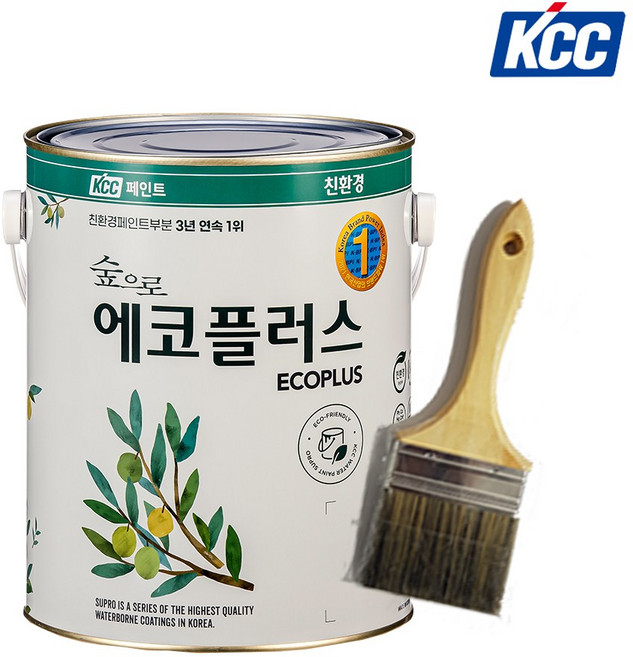친환경페인트 수성 무광 실내용 내부 벽지 벽면 KCC 숲으로에코플러스K 3.78L, 블루3, 1개