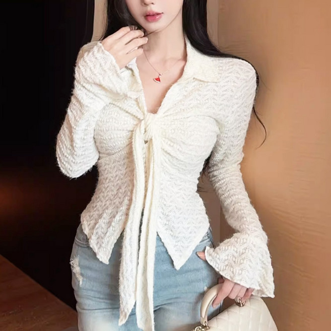 에스알비 긴팔 스트랩 나팔 셔츠