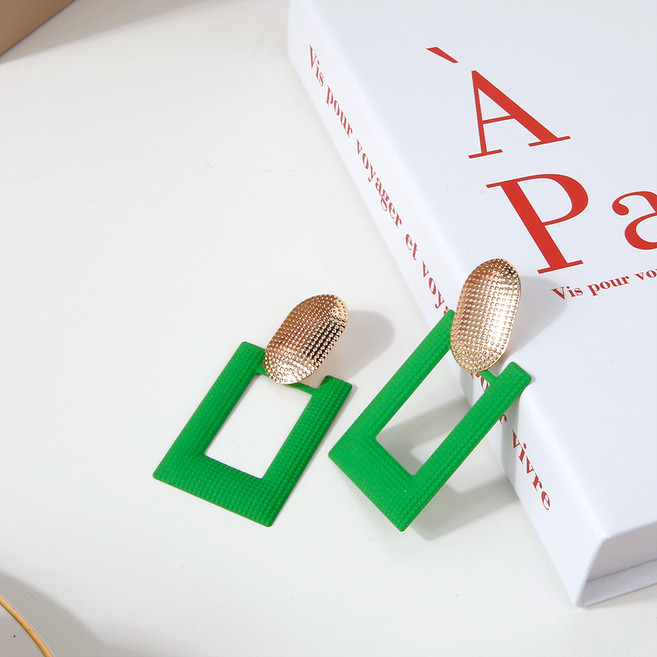 백송 네온 픽셀 컬러 블록 귀걸이 도형 유니크 썸머 네모 캐주얼 포인트 이어링