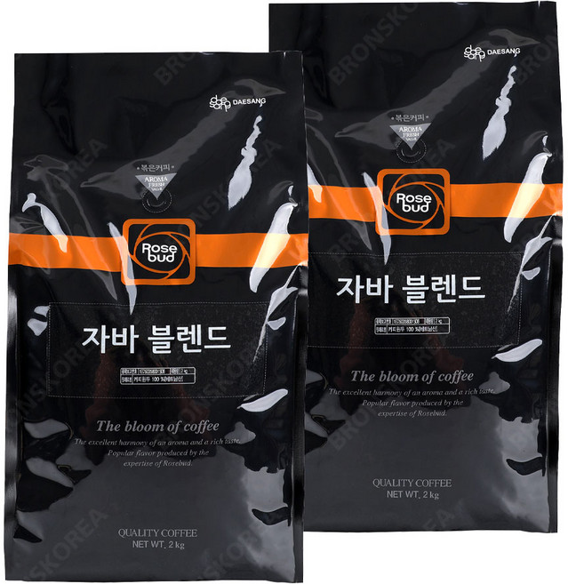 대상 로즈버드 자바 블렌드 원두커피 로스팅 홀빈, 2kg, 2개