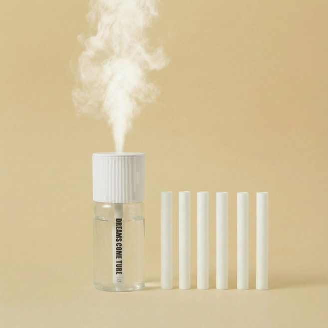 차량용 휴대 미니 USB 가습기 - 초미세 분무 간편세척+교체 필터 6개, 흰색, SJ-001