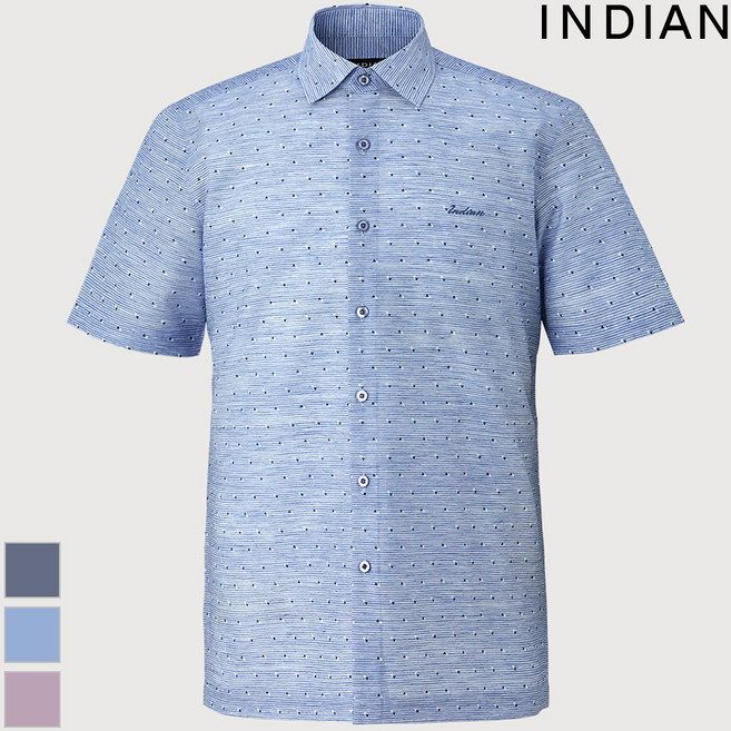 인디안 INDIAN 린넨 오버 반팔셔츠._MITNS3M2421