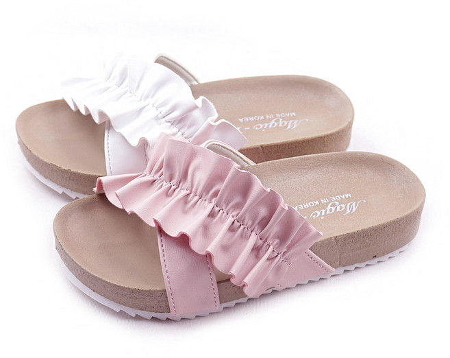 풋풋 여아 프릴 슬리퍼 여름신발 아동샌들