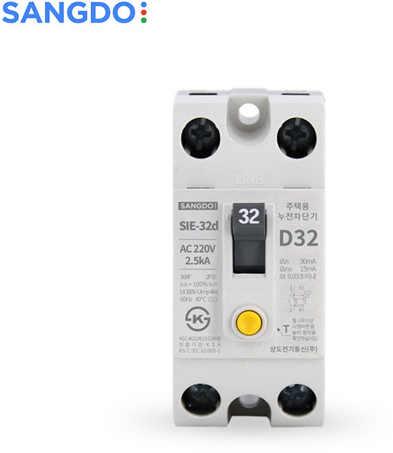 상도 주택용 누전차단기 배선차단기 (16A 20A 32A 40A 50A 63A 80A 100A) 전기차단 배선차단 분전함 전기 상도누전차단기 주택용차단기 가정용차단기 전기자재, 상도 주택용 누전 SIE-32d 소형 32A, 1개