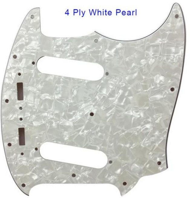 Fei Man - Pickguard 기타 부품 12 나사 펜더 아메리칸 머스탱스크래치 플레이트, [26] 4 ply white pearl, 1개