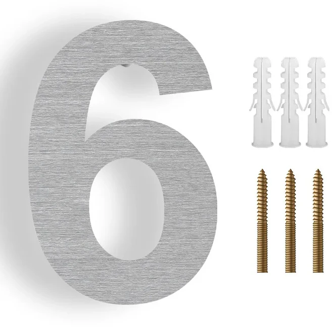 플로팅 스테인레스 스틸 집 번호 실버 주소 표시 #0-9 글자 대형 모던 문짝 플레이트 야외 숫자 200mm 8 인, 03 10inch 25.4cm, 05 6