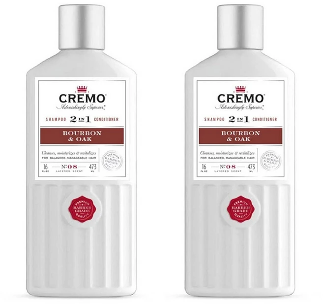 크레모 버번 & 오크 바버 그레이드 2in1 샴푸 컨디셔너 473ml X 2 - 쿠팡