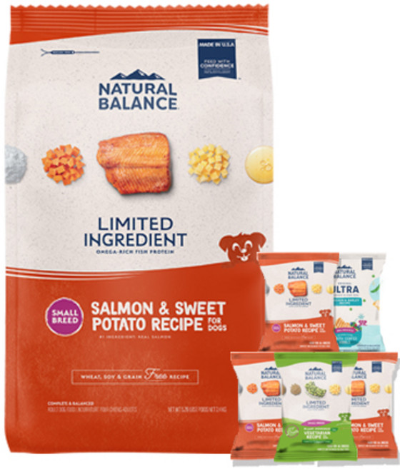 내추럴발란스 강아지 사료 작은알 + 소분셋트, 2.4kg, 1개, 연어