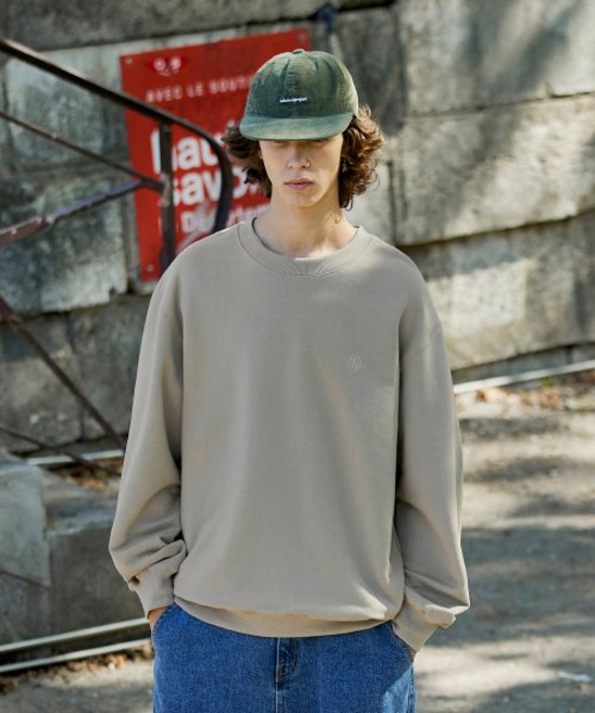 미니멀프로젝트 서클 로고 오버핏 맨투맨 MMT130 베이지