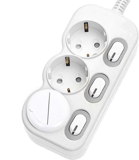 에코파워탭 국내 제조 개별 절전 멀티탭 3구 SMC-303Y + 안전커버, 1.5m, 혼합색상, 1개