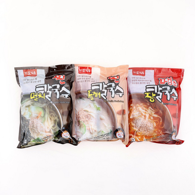 한칼식품 칼국수/수제비 밀키트 3종세트( 찐멸치 땡초장 찐들깨), 수제비 3종세트(각 1인분), 3개, 1.31kg
