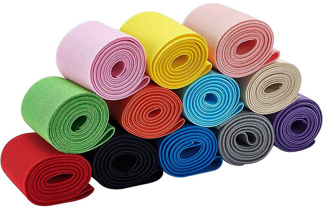 평직 고무 밴드 혼합 색상 5cm 12m 의류 DIY 공예 재료