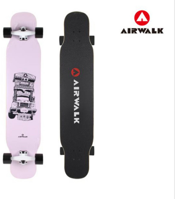 에어워크 스케이트보드 롱보드 댄싱 입문용 46인치 핑크, 보드 46인치-핑크, 1개