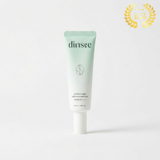 [정품] dinsee 딘시 프리미엄 비건 마일드 모이스트 선크림/저자극 촉촉 광채 톤업 선크림 눈연꽃 제주별꽃 함유, 2개, 50ml