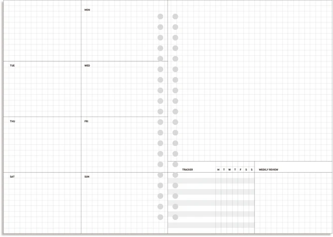 데이스테이션 A5 20공 바인더 주간속지 위클리 플래너, 위클리 트래커 - 쿠팡