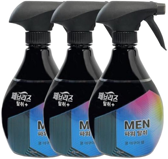 페브리즈 포맨 쿨 아쿠아향 용기 370ml x3 /섬유탈취제/냄새제거, 3개