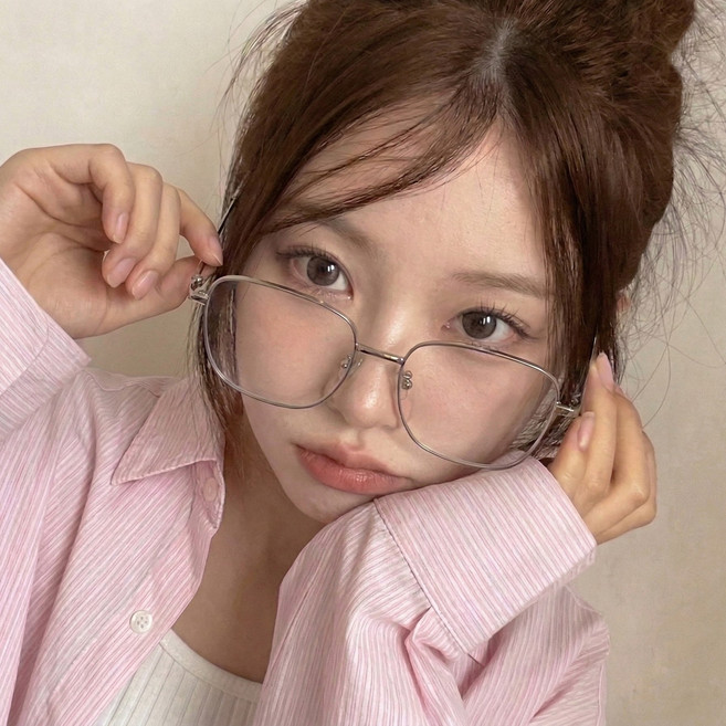 블링살롱 얼굴소멸 긱시크 디토 빅사이즈 슬림 사각 스퀘어 메탈 안경 은테 안경테