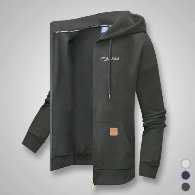 하트비트 엇리코 오버핏 후드집업 무지