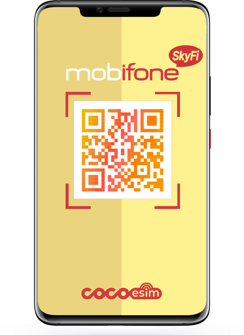 코코 베트남 eSIM 10분안에 문자 이메일 즉시발송, 모비폰 SkyFi 이심, 1개, 10일, 일 7GB