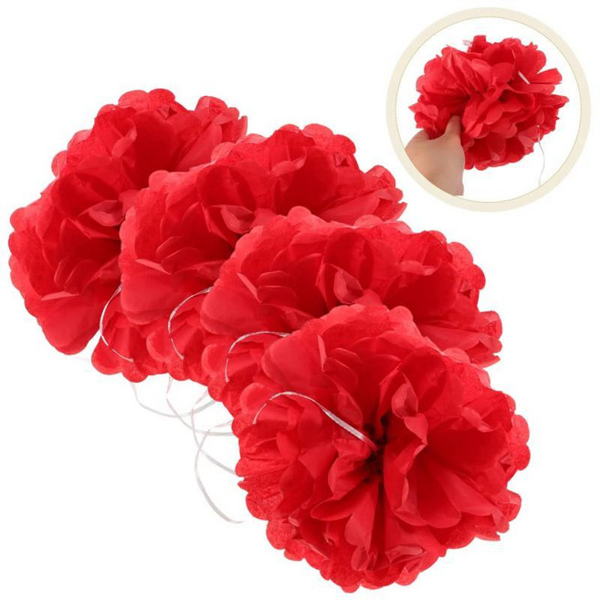 종이꽃볼 장식 파티 웨딩 생일 베이비샤워 설날 티슈, 1개