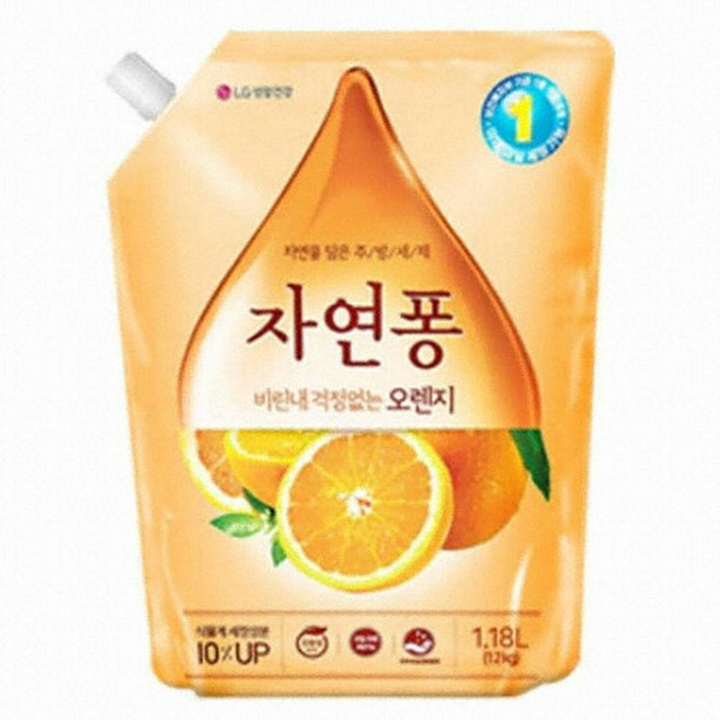 자연퐁 비린내 걱정없는 오렌지 리필, 1.18L, 3개
