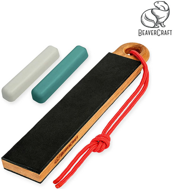 [비버크래프트]휴대용 양면 가죽 스트롭 (2종 연마제 포함) LS9P2, 1개, 단품