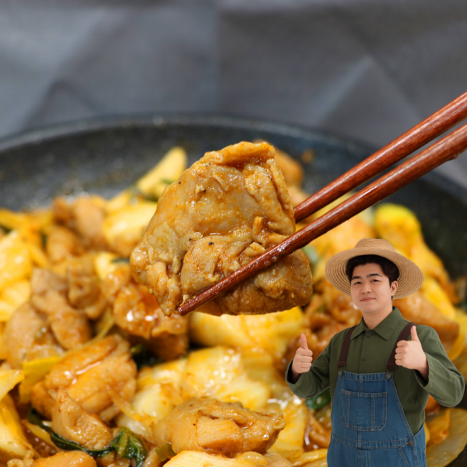 천유작 춘천식 매콤 양념 닭갈비 완조리 식품 전자레인지 3분, 2개, 500g