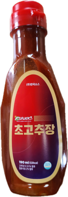 한국소스 초장(소스인) 240g x 35개 새콤달콤 맛있는 초고추장 마트용 포장용 배달용, 190ml