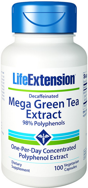 LIFE EXTENSION 超級綠茶萃取物素食膠囊, 100顆, 1罐