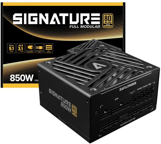 AONE 시그니처 850W 80PLUS 골드 풀모듈러 ATX 3.1 블랙 PC 파워, 시그니처 850W GOLD  BK