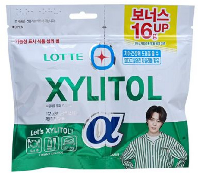 롯데 자일리톨알파오리지날리필 102g 2개