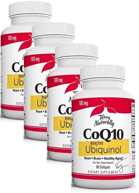 테리 내추럴리 바이오액티브 유비퀴놀 코큐텐 100mg 소프트젤 Terry Naturally Bioactive Ubiquinol CoQ10, 4개, 60정 - 쿠팡