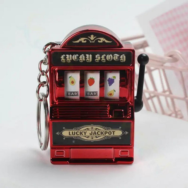 과일 슬롯머신 열쇠고리 행운의 부적 잭팟 미니 카지노 게임 펜던트 가방 키링 파티 성인 선물, 3. model D / A. Length5.3XW..., 1개