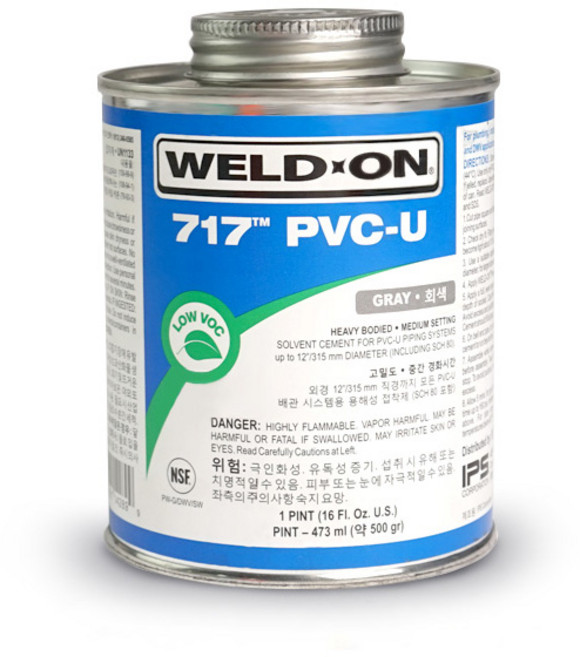 [O47] U-PVC 용해성 접착제 WELD-ON 717 웰드온(투명) 250g, 1개